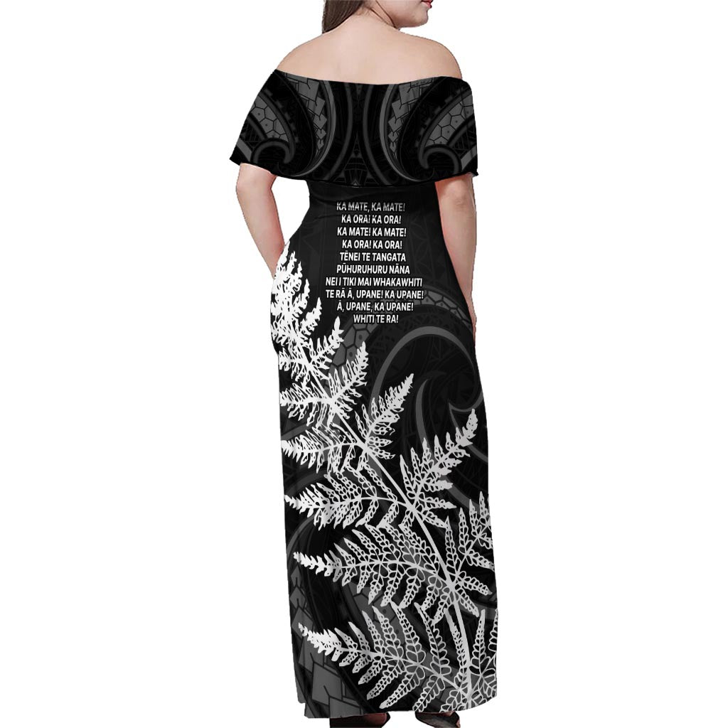 New Zealand Black Fern 7s Family Matching Off Shoulder Maxi Dress and Hawaiian Shirt History World Cup Sevens LT9 - Polynesian Pride