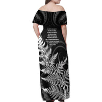 New Zealand Black Fern 7s Family Matching Off Shoulder Maxi Dress and Hawaiian Shirt History World Cup Sevens LT9 - Polynesian Pride