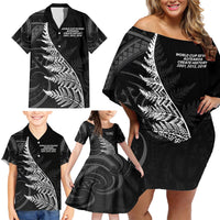 New Zealand Black Fern 7s Family Matching Off Shoulder Short Dress and Hawaiian Shirt History World Cup Sevens LT9 - Polynesian Pride