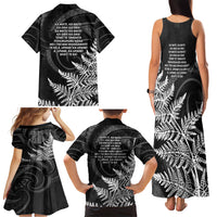 New Zealand Black Fern 7s Family Matching Tank Maxi Dress and Hawaiian Shirt History World Cup Sevens LT9 - Polynesian Pride
