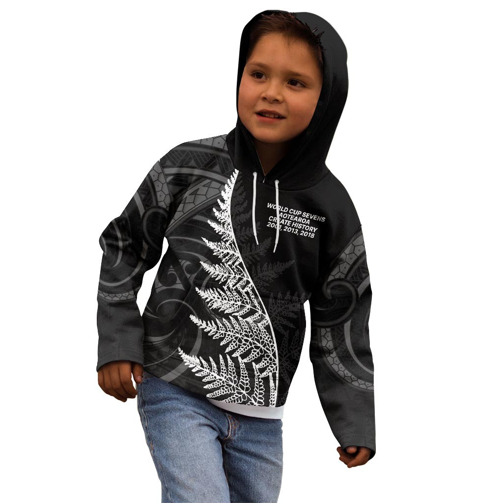 New Zealand Black Fern 7s Kid Hoodie History World Cup Sevens LT9 - Polynesian Pride