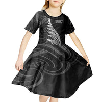 New Zealand Black Fern 7s Kid Short Sleeve Dress History World Cup Sevens LT9 - Polynesian Pride