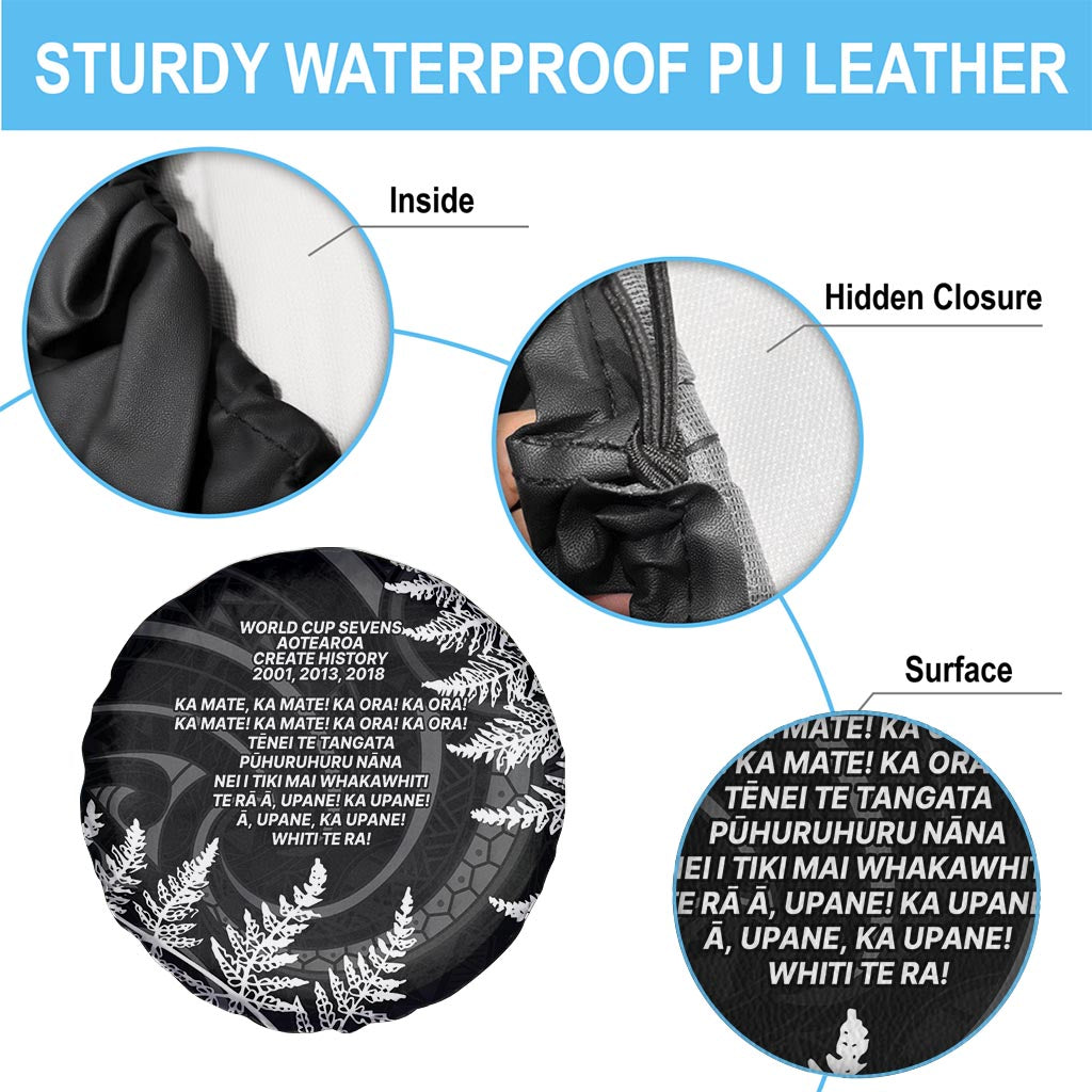 New Zealand Black Fern 7s Spare Tire Cover History World Cup Sevens LT9 - Polynesian Pride