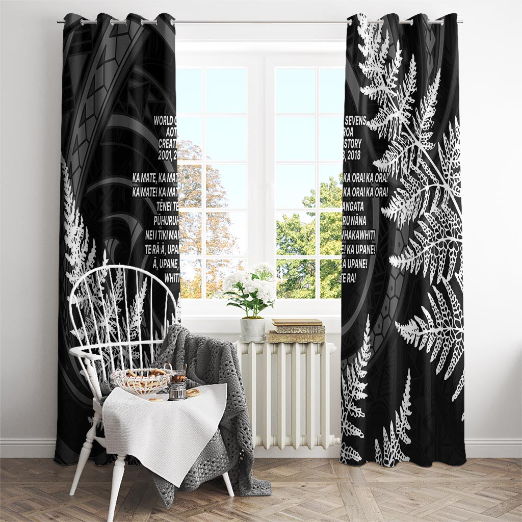 New Zealand Black Fern 7s Window Curtain History World Cup Sevens LT9 - Polynesian Pride