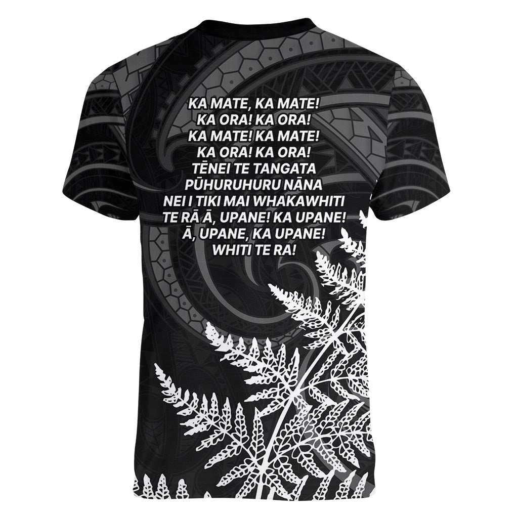 New Zealand Black Fern 7s Women V-Neck T-Shirt History World Cup Sevens LT9 - Polynesian Pride