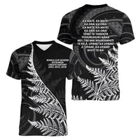 New Zealand Black Fern 7s Women V-Neck T-Shirt History World Cup Sevens LT9 - Polynesian Pride