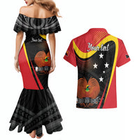 Personalised Papua Niugini Tok Pisin Wik Couples Matching Mermaid Dress and Hawaiian Shirt LT9 - Polynesian Pride