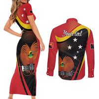 Personalised Papua Niugini Tok Pisin Wik Couples Matching Short Sleeve Bodycon Dress and Long Sleeve Button Shirt LT9 - Polynesian Pride
