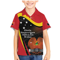 Personalised Papua Niugini Tok Pisin Wik Family Matching Mermaid Dress and Hawaiian Shirt LT9 Son's Shirt Red - Polynesian Pride