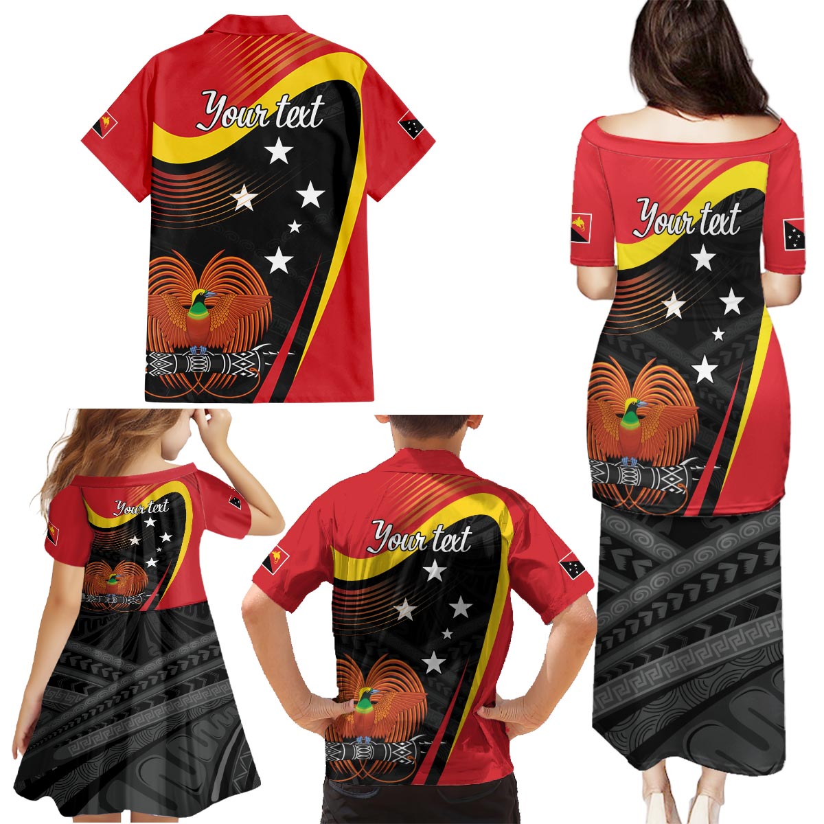 Personalised Papua Niugini Tok Pisin Wik Family Matching Puletasi and Hawaiian Shirt LT9 - Polynesian Pride