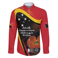 Personalised Papua Niugini Tok Pisin Wik Family Matching Short Sleeve Bodycon Dress and Hawaiian Shirt LT9 Dad's Shirt - Long Sleeve Red - Polynesian Pride