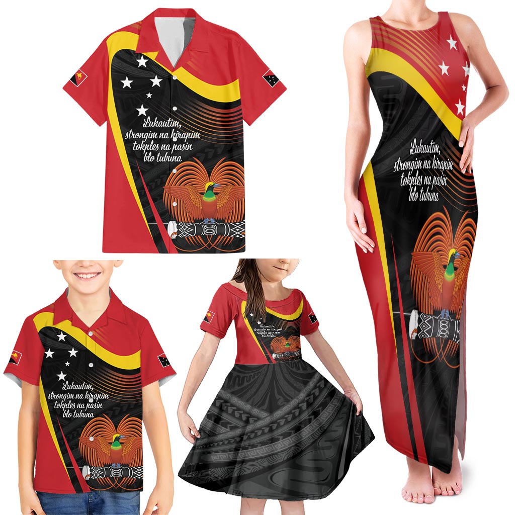 Personalised Papua Niugini Tok Pisin Wik Family Matching Tank Maxi Dress and Hawaiian Shirt LT9 - Polynesian Pride