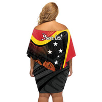 Personalised Papua Niugini Tok Pisin Wik Off Shoulder Short Dress LT9 - Polynesian Pride