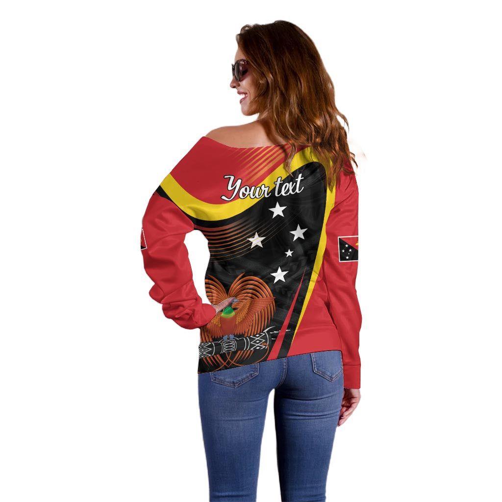 Personalised Papua Niugini Tok Pisin Wik Off Shoulder Sweater
