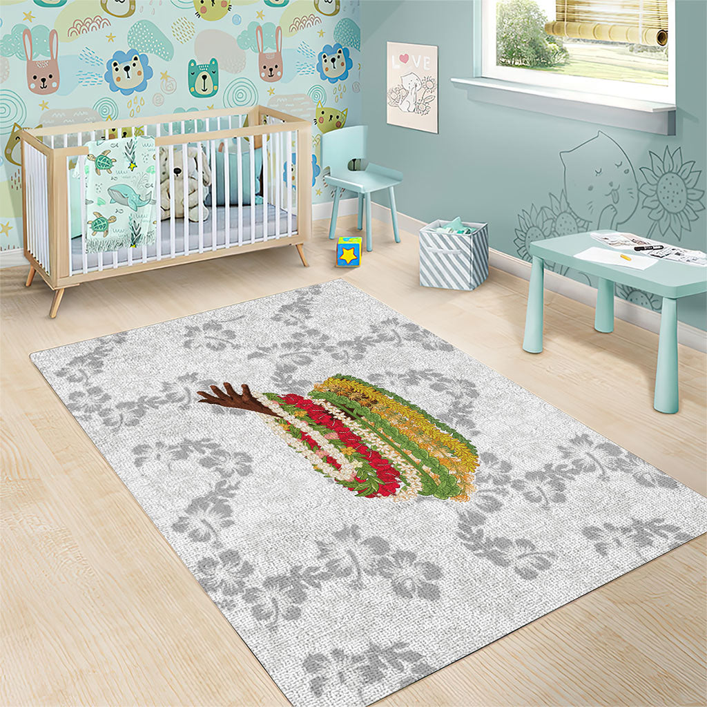 Hawaii Lei Kamehameha Area Rug Ke'oke'o Seamless Pattern Hibiscus Flower