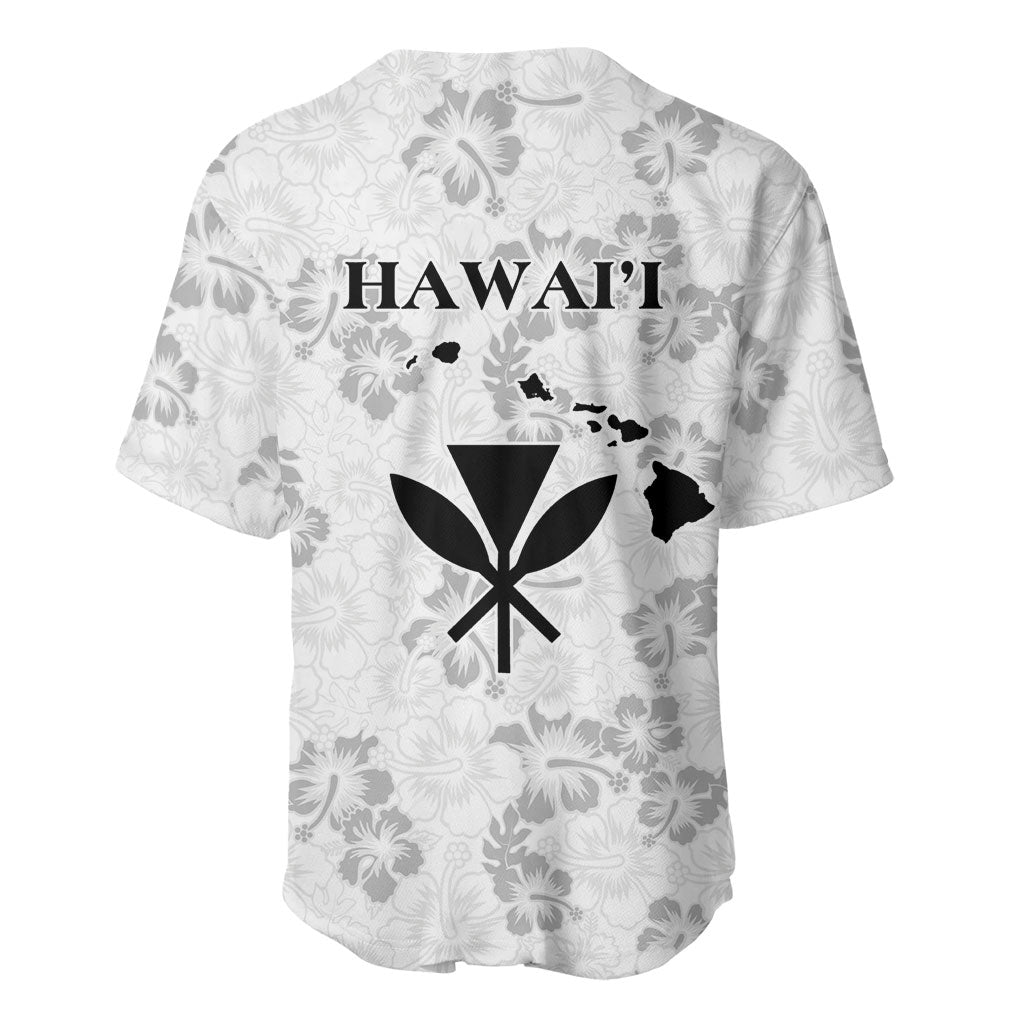 Hawaii Lei Kamehameha Baseball Jersey Ke'oke'o Seamless Pattern Hibiscus Flower