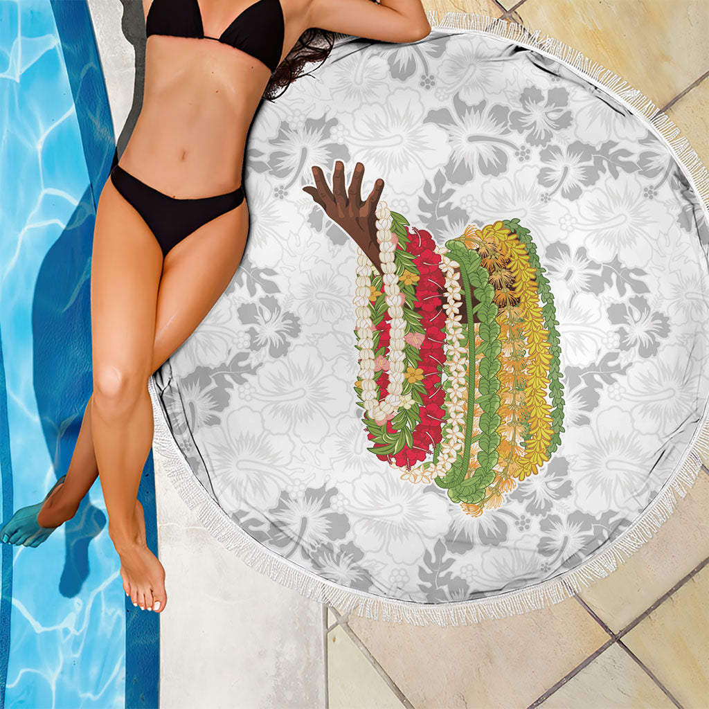 Hawaii Lei Kamehameha Beach Blanket Ke'oke'o Seamless Pattern Hibiscus Flower