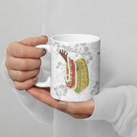 Hawaii Lei Kamehameha Ceramic Mug Ke'oke'o Seamless Pattern Hibiscus Flower