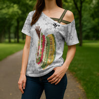 Hawaii Lei Kamehameha Cross Shoulder Shirt Ke'oke'o Seamless Pattern Hibiscus Flower