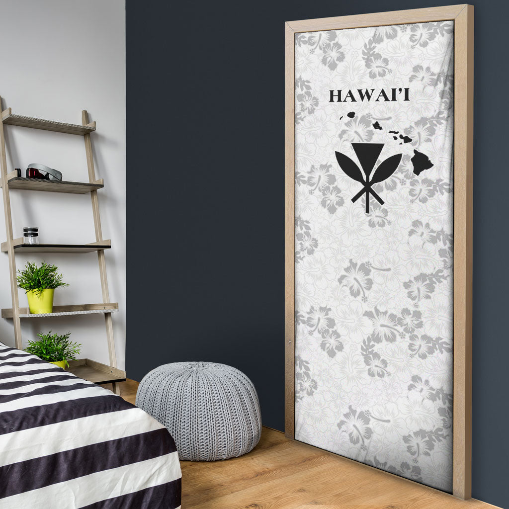 Hawaii Lei Kamehameha Door Cover Ke'oke'o Seamless Pattern Hibiscus Flower