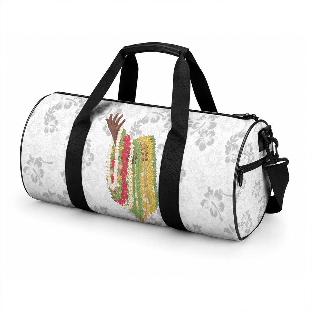 Hawaii Lei Kamehameha Duffle Bag Ke'oke'o Seamless Pattern Hibiscus Flower LT9 - Polynesian Pride