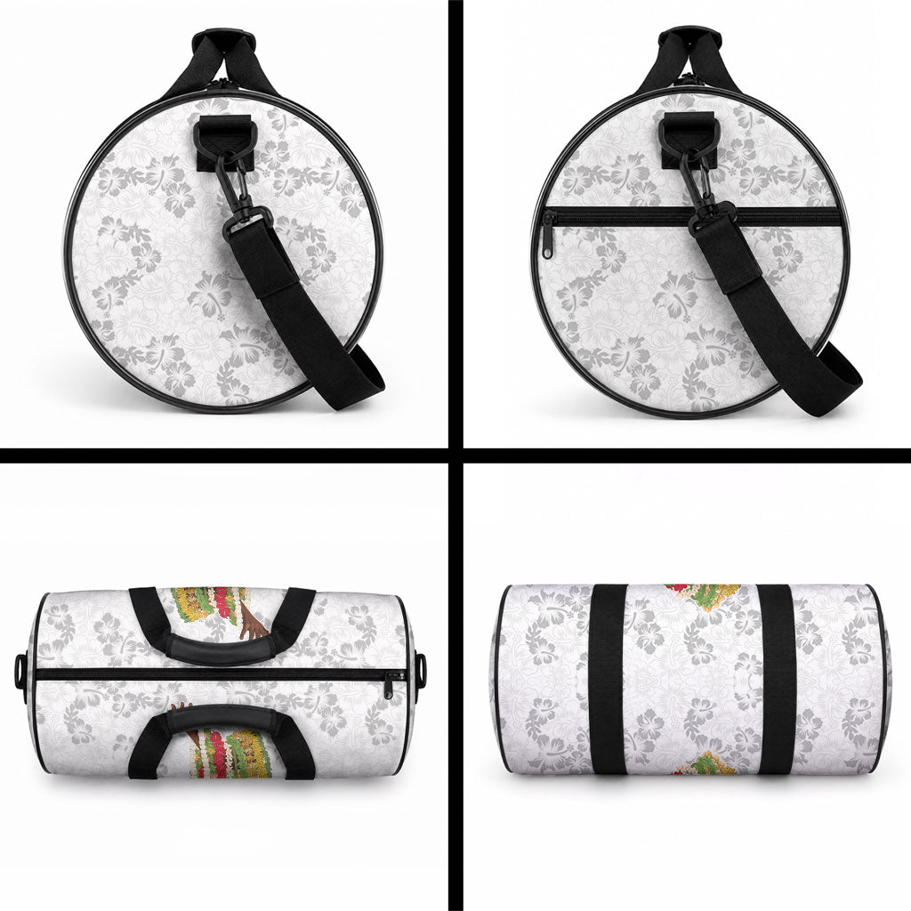 Hawaii Lei Kamehameha Duffle Bag Ke'oke'o Seamless Pattern Hibiscus Flower LT9 - Polynesian Pride