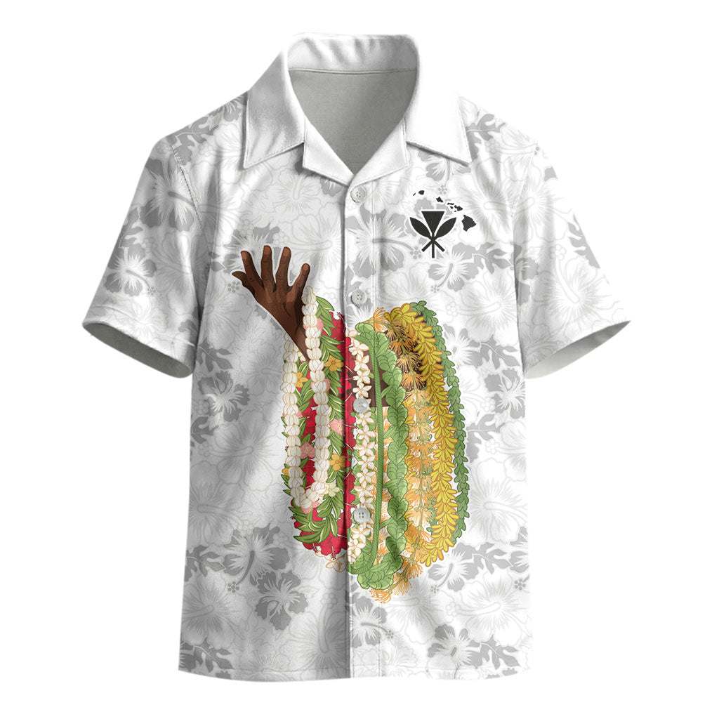 Hawaii Lei Kamehameha Kid Hawaiian Shirt Ke'oke'o Seamless Pattern Hibiscus Flower LT9 - Polynesian Pride