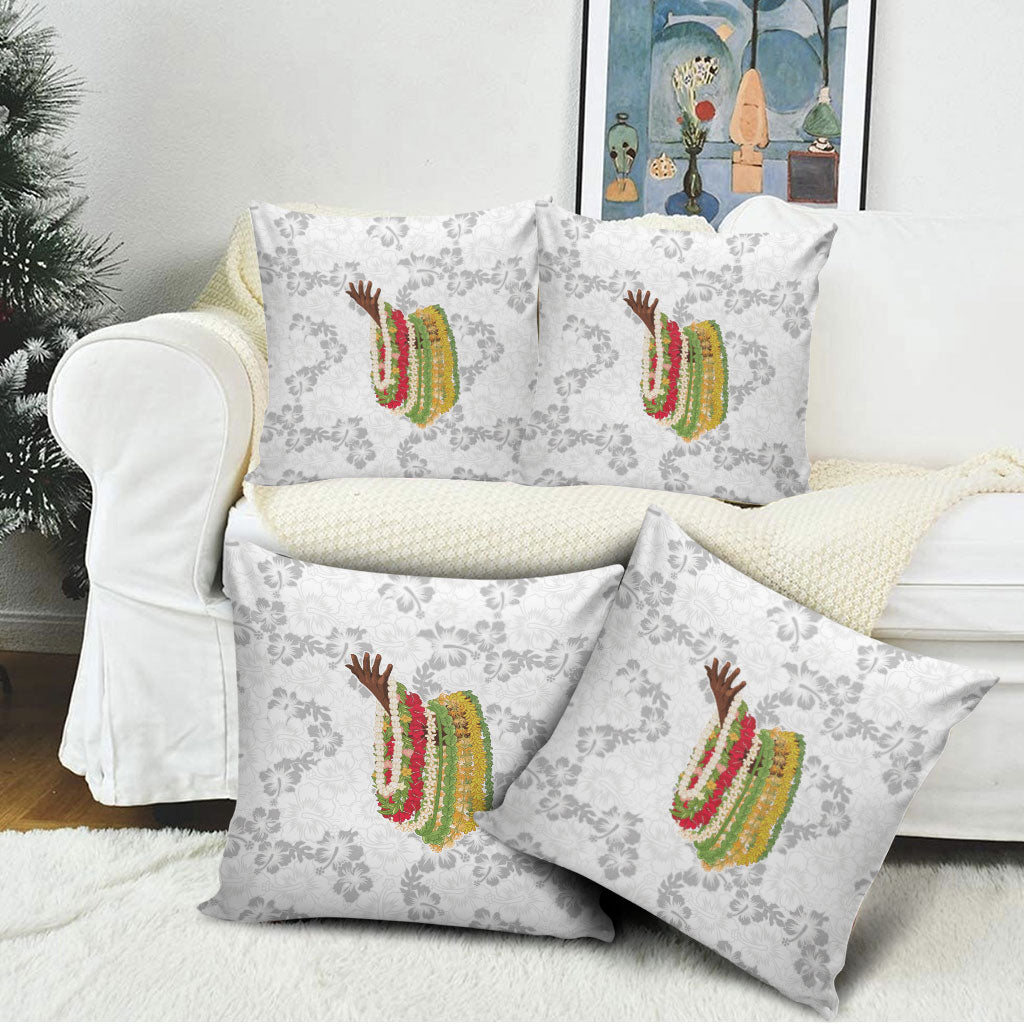 Hawaii Lei Kamehameha Pillow Cover Ke'oke'o Seamless Pattern Hibiscus Flower