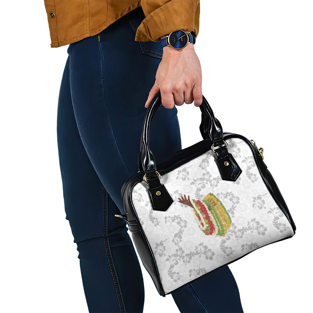 Hawaii Lei Kamehameha Shoulder Handbag Ke'oke'o Seamless Pattern Hibiscus Flower
