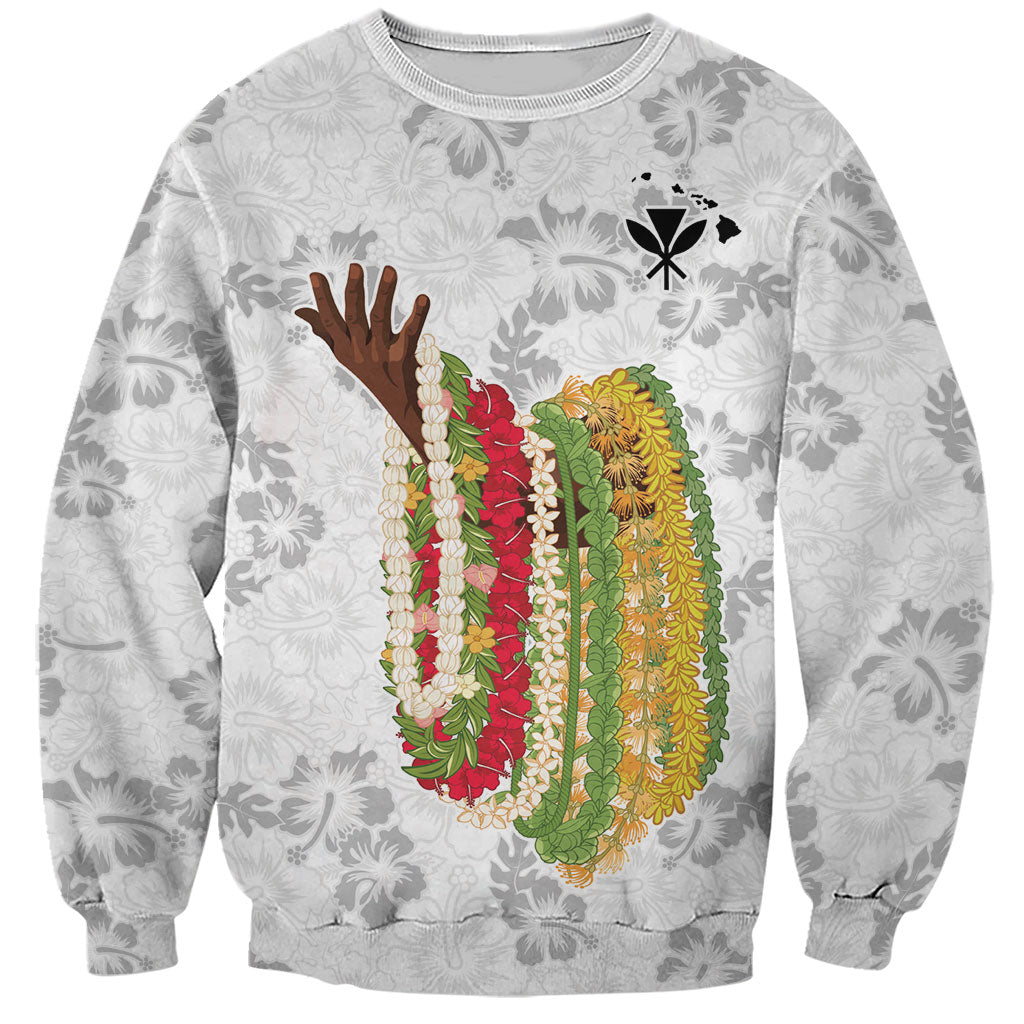 Hawaii Lei Kamehameha Sweatshirt Ke'oke'o Seamless Pattern Hibiscus Flower