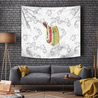 Hawaii Lei Kamehameha Tapestry Ke'oke'o Seamless Pattern Hibiscus Flower LT9 White - Polynesian Pride
