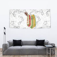 Hawaii Lei Kamehameha Tapestry Ke'oke'o Seamless Pattern Hibiscus Flower LT9 - Polynesian Pride
