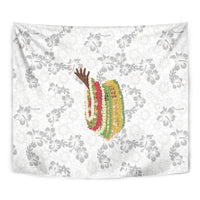 Hawaii Lei Kamehameha Tapestry Ke'oke'o Seamless Pattern Hibiscus Flower LT9 - Polynesian Pride
