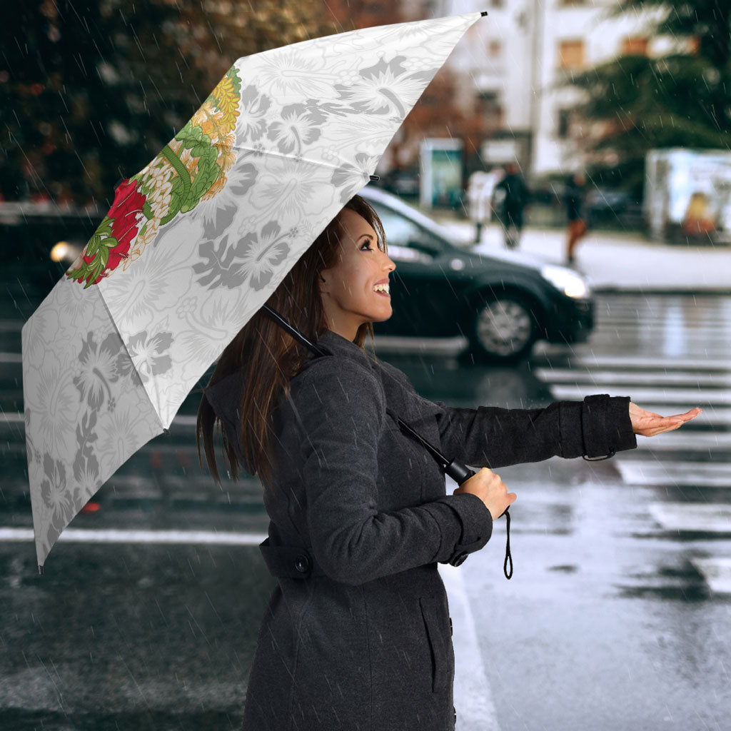 Hawaii Lei Kamehameha Umbrella Ke'oke'o Seamless Pattern Hibiscus Flower LT9 - Polynesian Pride