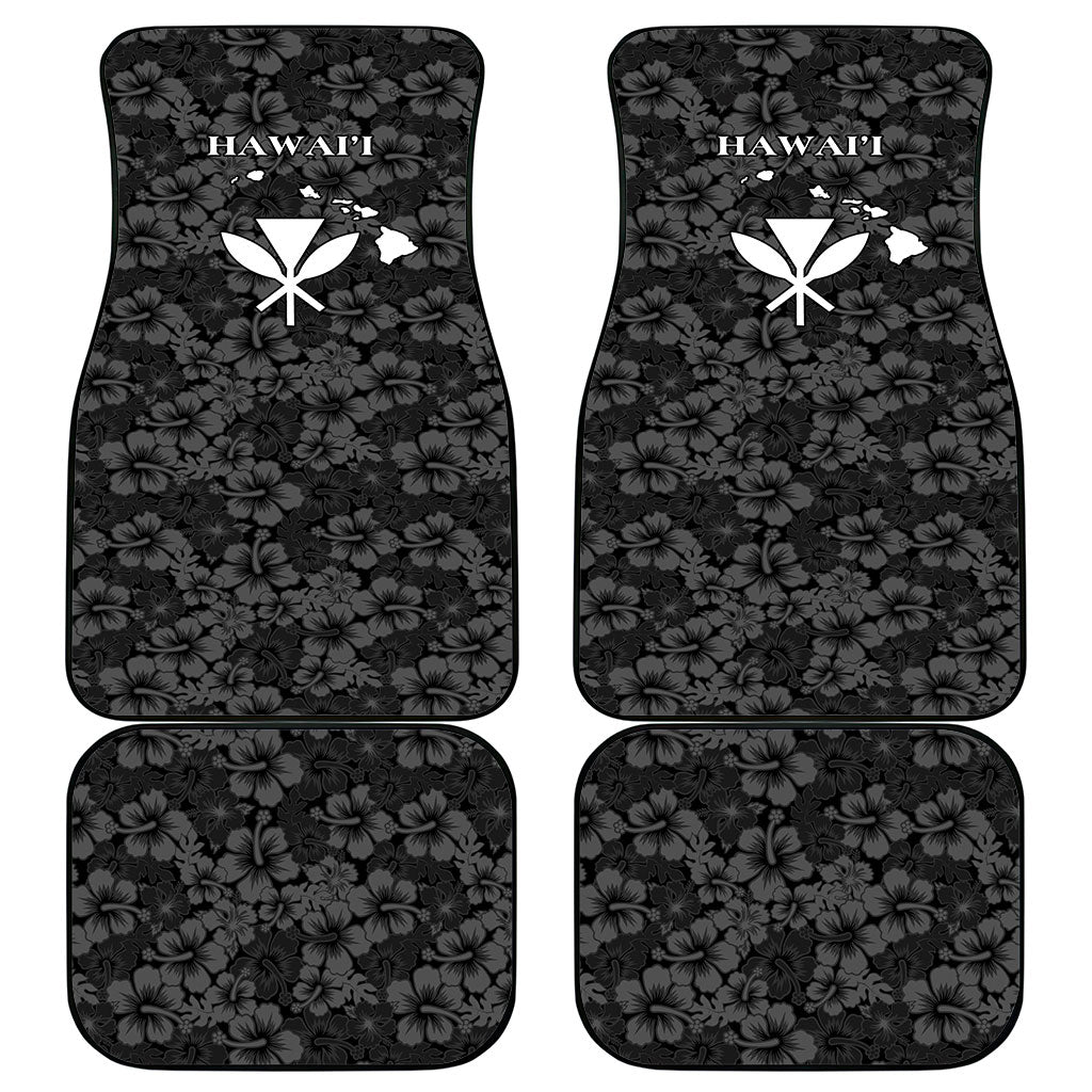 Hawaii Lei Kamehameha Car Mats Ele'ele Seamless Pattern Hibiscus Flower