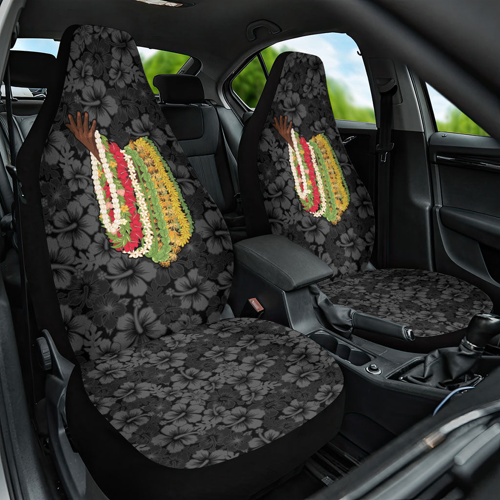 Hawaii Lei Kamehameha Car Seat Cover Ele'ele Seamless Pattern Hibiscus Flower