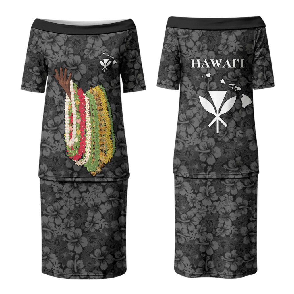 Hawaii Lei Kamehameha Couples Matching Puletasi and Hawaiian Shirt Ele'ele Seamless Pattern Hibiscus Flower LT9 - Polynesian Pride