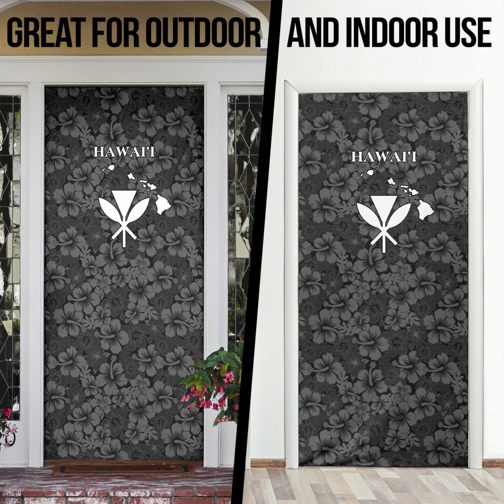 Hawaii Lei Kamehameha Door Cover Ele'ele Seamless Pattern Hibiscus Flower