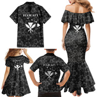 Hawaii Lei Kamehameha Family Matching Mermaid Dress and Hawaiian Shirt Ele'ele Seamless Pattern Hibiscus Flower LT9 - Polynesian Pride