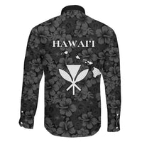 Hawaii Lei Kamehameha Family Matching Off The Shoulder Long Sleeve Dress and Hawaiian Shirt Ele'ele Seamless Pattern Hibiscus Flower LT9 - Polynesian Pride