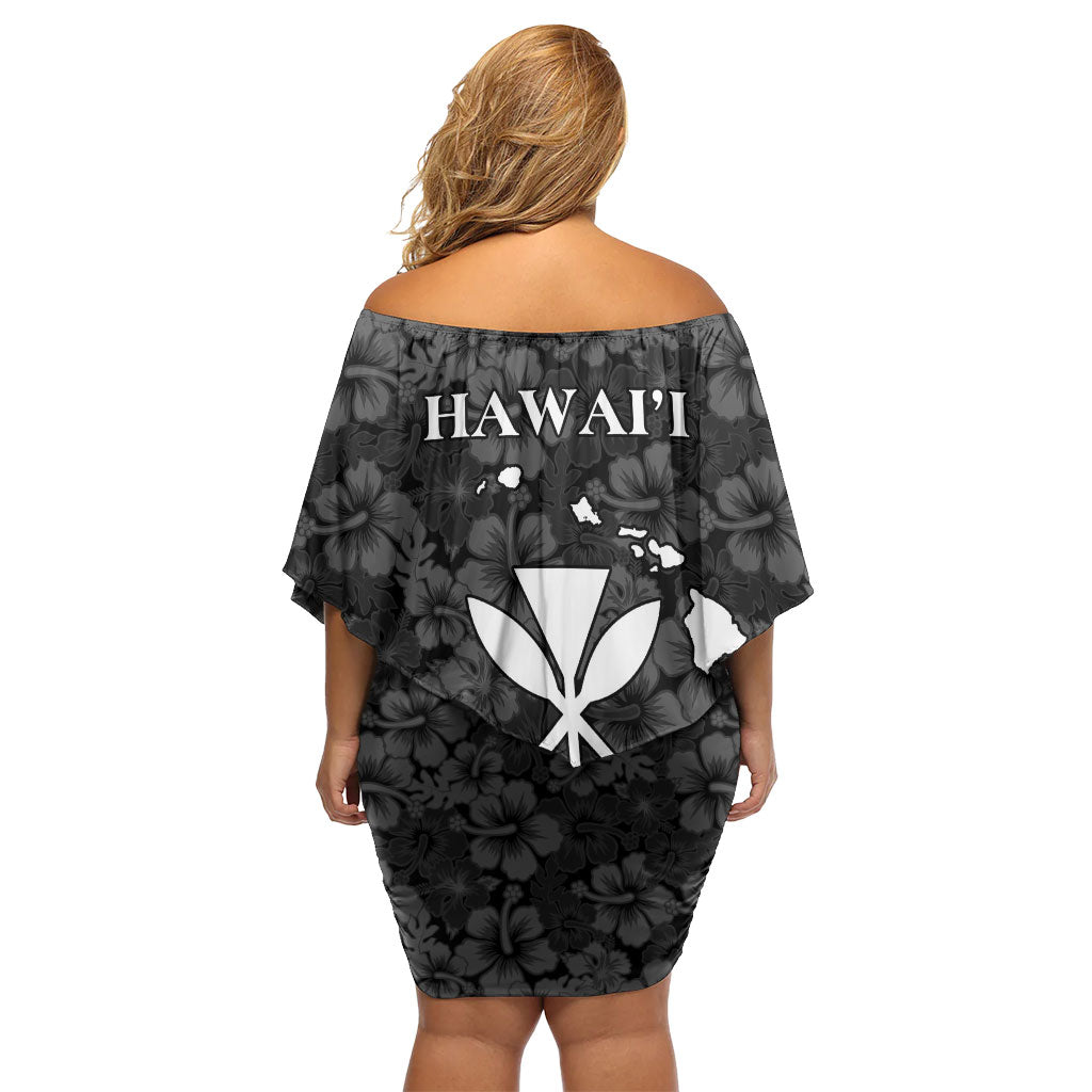 Hawaii Lei Kamehameha Family Matching Off Shoulder Short Dress and Hawaiian Shirt Ele'ele Seamless Pattern Hibiscus Flower LT9 - Polynesian Pride
