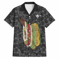 Hawaii Lei Kamehameha Hawaiian Shirt Ele'ele Seamless Pattern Hibiscus Flower LT9 Black - Polynesian Pride