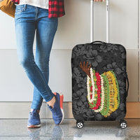 Hawaii Lei Kamehameha Luggage Cover Ele'ele Seamless Pattern Hibiscus Flower