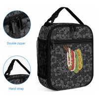 Hawaii Lei Kamehameha Lunch Bag Ele'ele Seamless Pattern Hibiscus Flower LT9 - Polynesian Pride