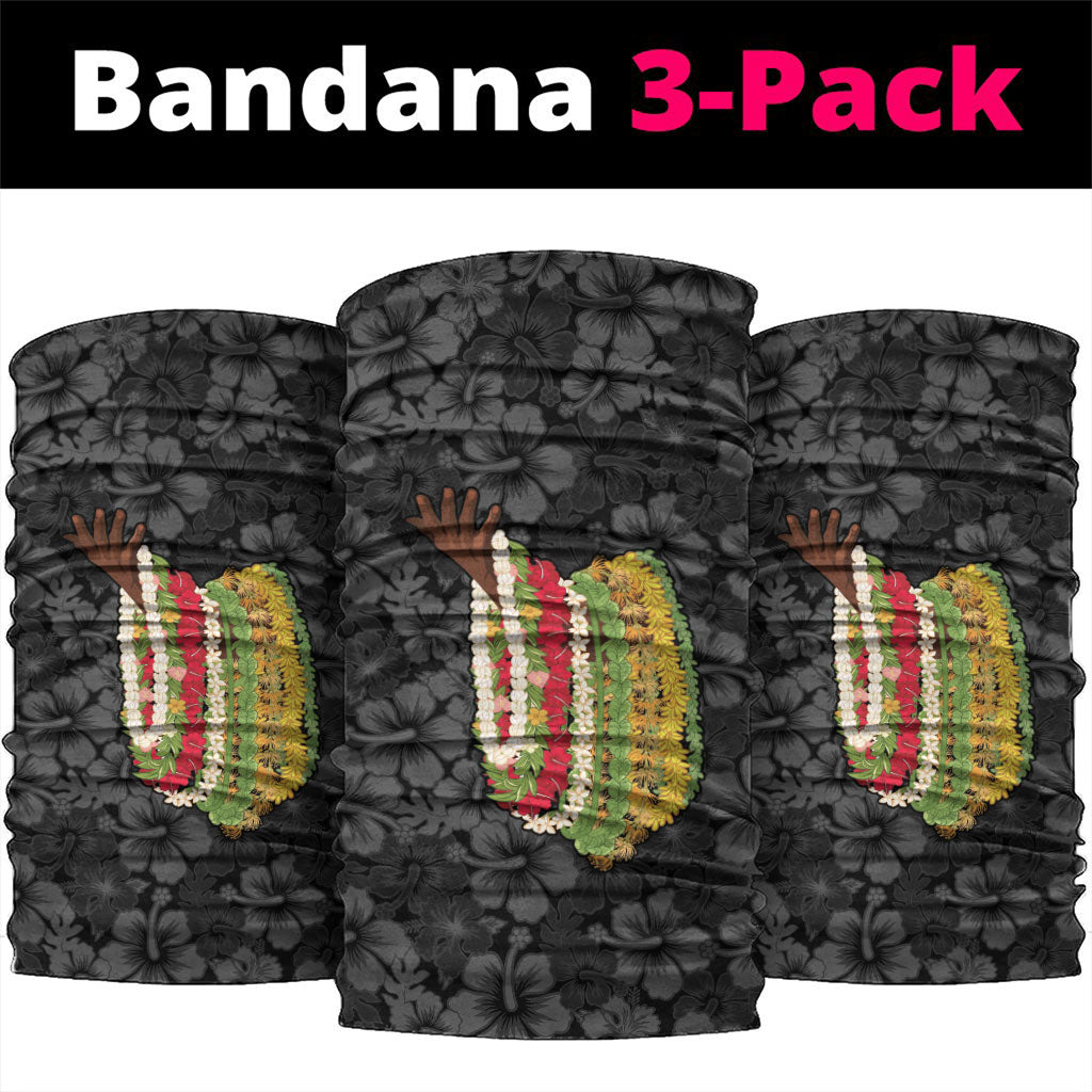 Hawaii Lei Kamehameha Neck Gaiter Ele'ele Seamless Pattern Hibiscus Flower