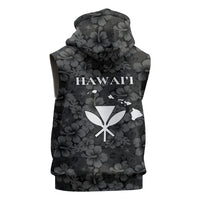 Hawaii Lei Kamehameha Sleeveless Hoodie Ele'ele Seamless Pattern Hibiscus Flower