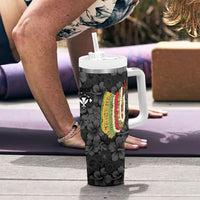Hawaii Lei Kamehameha Tumbler With Handle Ele'ele Seamless Pattern Hibiscus Flower