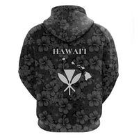 Hawaii Lei Kamehameha Zip Hoodie Ele'ele Seamless Pattern Hibiscus Flower LT9 - Polynesian Pride