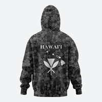 Hawaii Lei Kamehameha Zip Hoodie Ele'ele Seamless Pattern Hibiscus Flower LT9 - Polynesian Pride