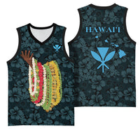 Hawaii Lei Kamehameha Basketball Jersey Uliuli Seamless Pattern Hibiscus Flower